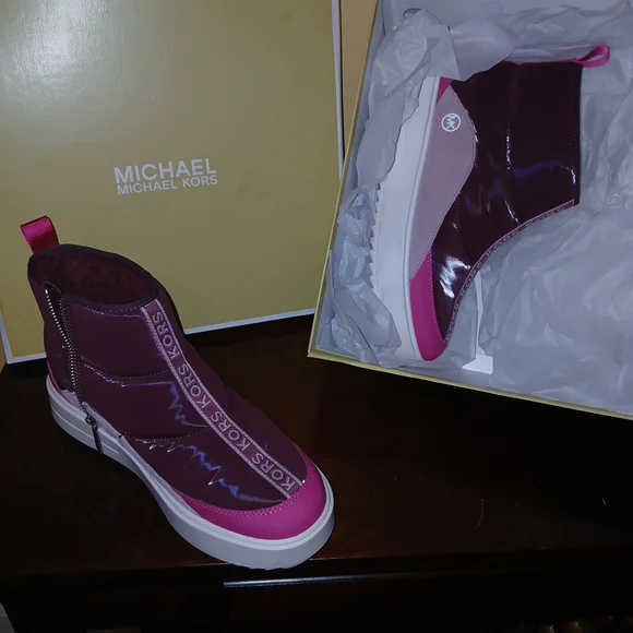 Michael Kors Pink and Purple High-Top Sneakers - Picture 1 of 3